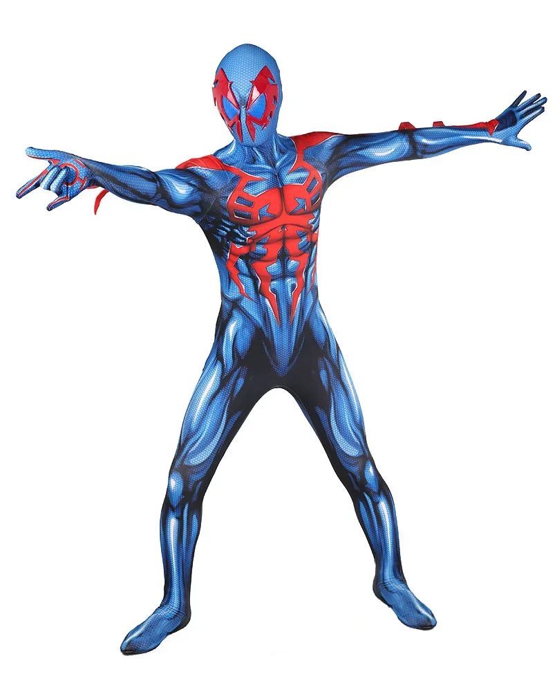 Disfraz de Spiderman para niños, traje de superhéroe de Miguel O'hara, Spidey, Spandex impreso en 3D, Zentai, para Halloween, 2099