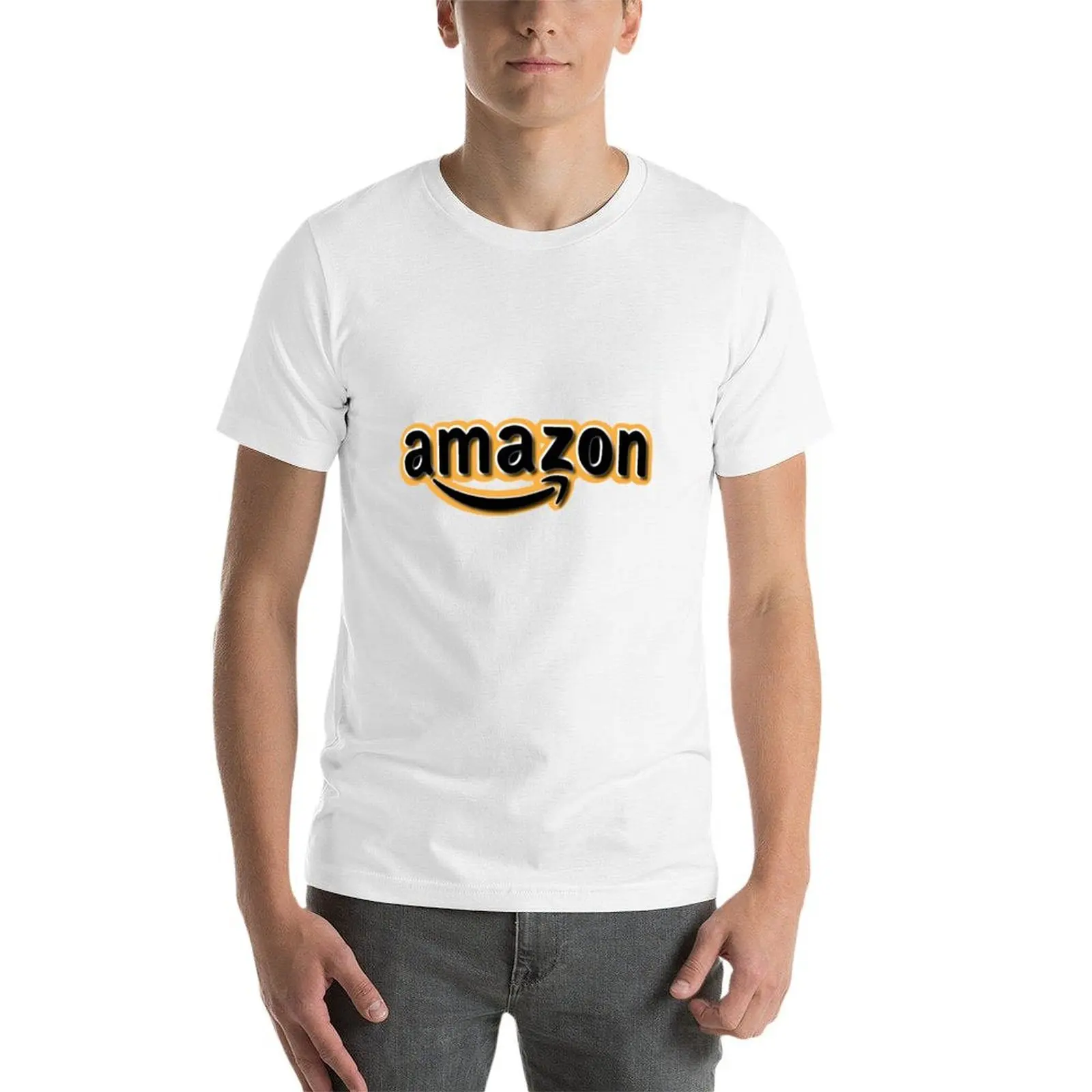 تي شيرت بتصميم شعار أمازون تي شيرت رجالي تي شيرت رجالي عادي تي شيرت #4