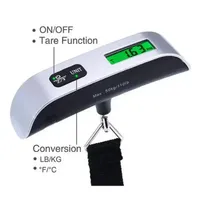 1pcs Portable Scale Digital LCD Display 110lb/50kg Electronic Luggage Hanging Suitcase Travel Weighs Baggage Bag Weight Balance
