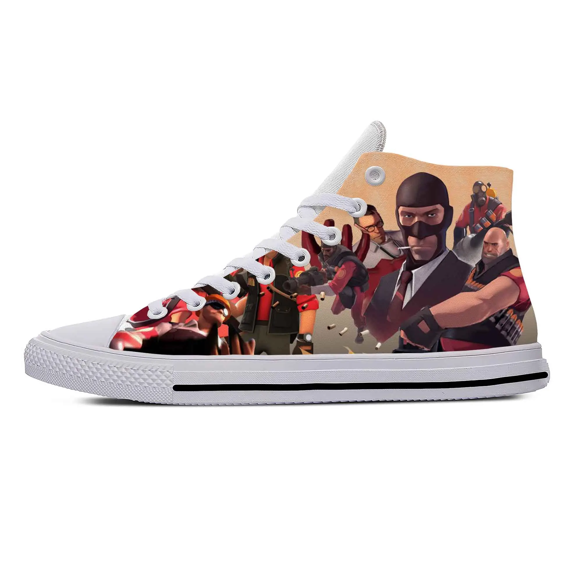 Anime Cartoon Manga Game Team Fortress Cool Funny Casual Cloth Shoes High Top Lightweight Breathable 3D Print Men Women Sneakers