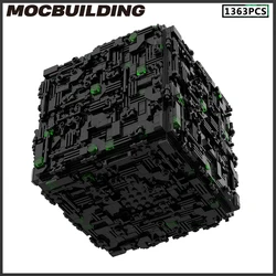 MOC Building Blocks Space Series Borg Cube Spaceship Model DIY Assembly Technology Bricks Collection Toys Christmas Gift Present