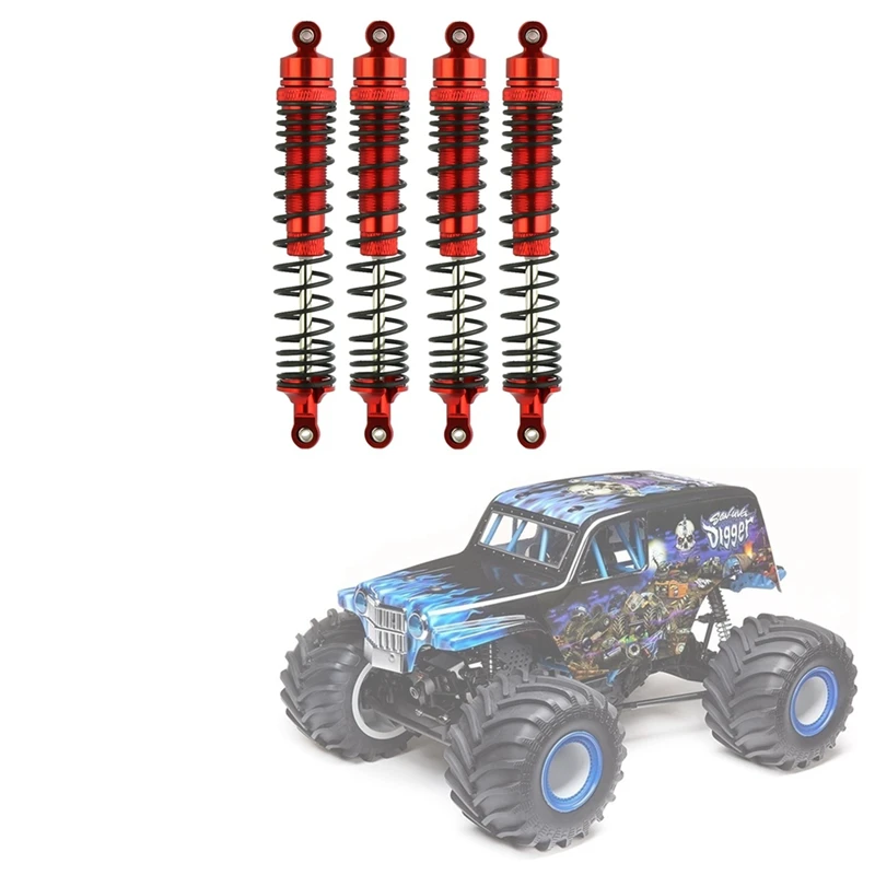 Amortiguador de Metal de 4 piezas para Losi LMT 4WD, eje sólido Monster Truck 1/8, piezas de actualización de coche RC 1