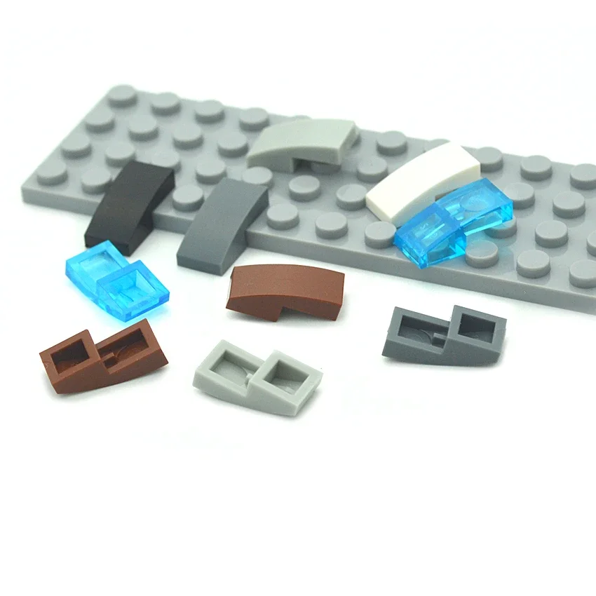 مكعبات بناء منحنية تعليمية ، قطع غيار تقنية MOC ، طوب تصنعه بنفسك ، تجميع جزيئات ، ألعاب متوافقة مع ، 2 × 1 ،