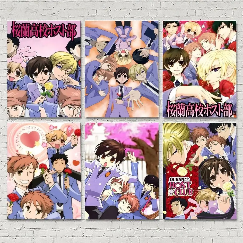 Cartoon Anime O-Ouran High School Host Club Posters HD Print Vintage Wall Art Decor for Home Study Room