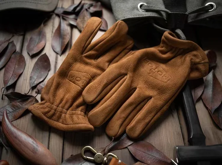 Matt top Leder Außen Arbeit Kleidung Radfahren Warm Alter Vintage Handschuhe Taktische Armee Militär Hand Wärmer – Detail 2