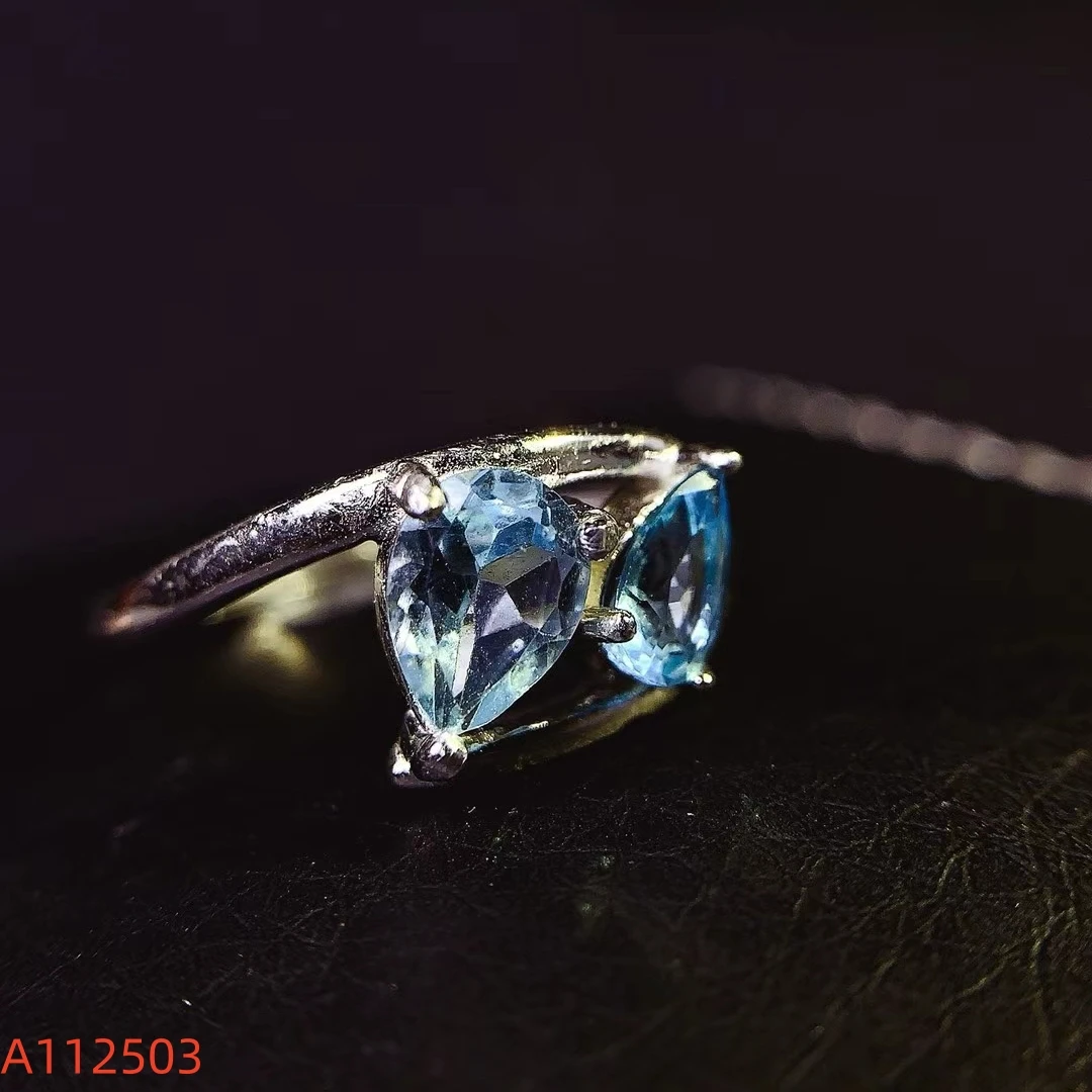 

KJJEAXCMY Natural Topaz Ring for Women S925 Silver Electroplated High Clarity Inlaid Jewelry Support Testing New Year's Gift