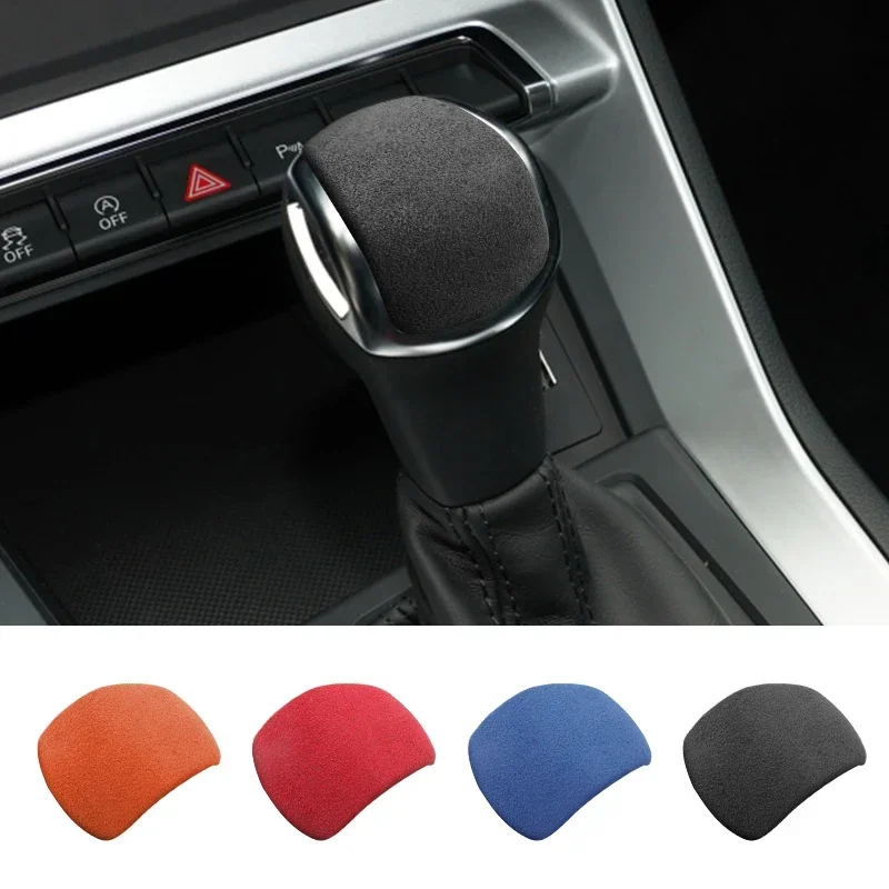 Top Suede Wrapเกียร์Shift Knob ABS Trimภายในสติกเกอร์สําหรับAudi Q3 Sportback 2019 2020 2021 อุปกรณ์เสริม