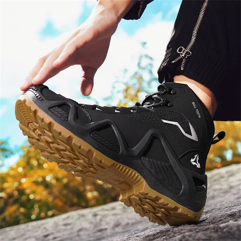 Botas altas para exteriores, botas de herramientas para hombres