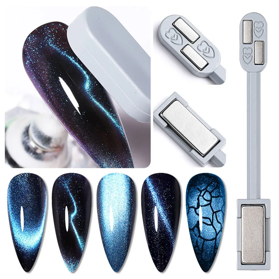 Dual-ended Nail Magnet for Cat Eye Gel Polish, Professional Manicure Tool with Precision Control for Salon Home Use