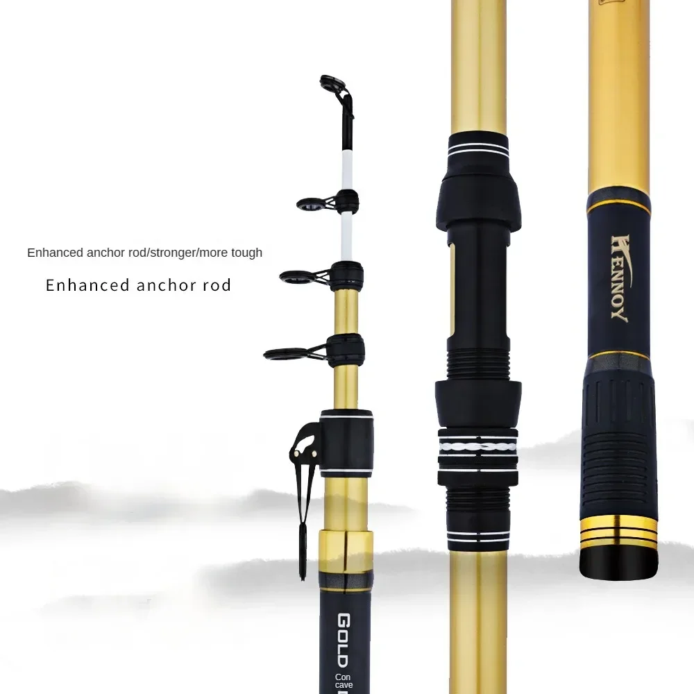 HENNOY 3.9m 4.2m 4.5m Carbon Fishing Rod Superhard Long Throwing Shot Rod Telescopic Sea Boat Pole Hammer 100-300g