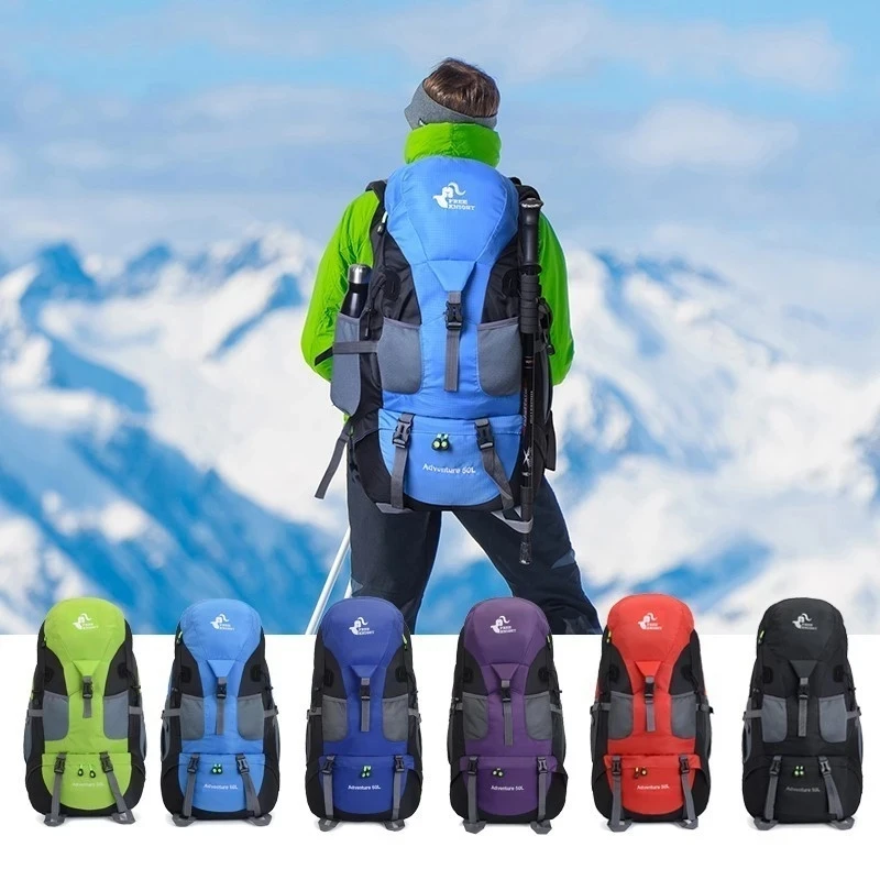 Imagem -06 - Mochila de Acampamento Impermeável para Homens e Mulheres Mochila Esportiva ao ar Livre Mochila de Trekking Ciclismo Caminhadas Alpinismo 50l