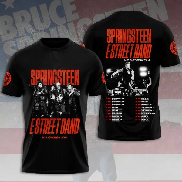 Bruce Springsteen Rock 3D Print T-Shirts Men Women Casual Short Sleeve T Shirt Hip Hop Harajuku Y2K Tops Tees Men's Clothing