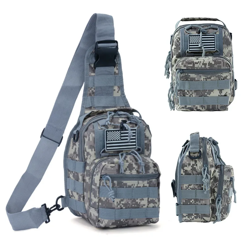 

New Men's single shoulder crossbody bag waterproof Oxford cloth outdoor tactical chest bag camouflage sports backpack sling bag
