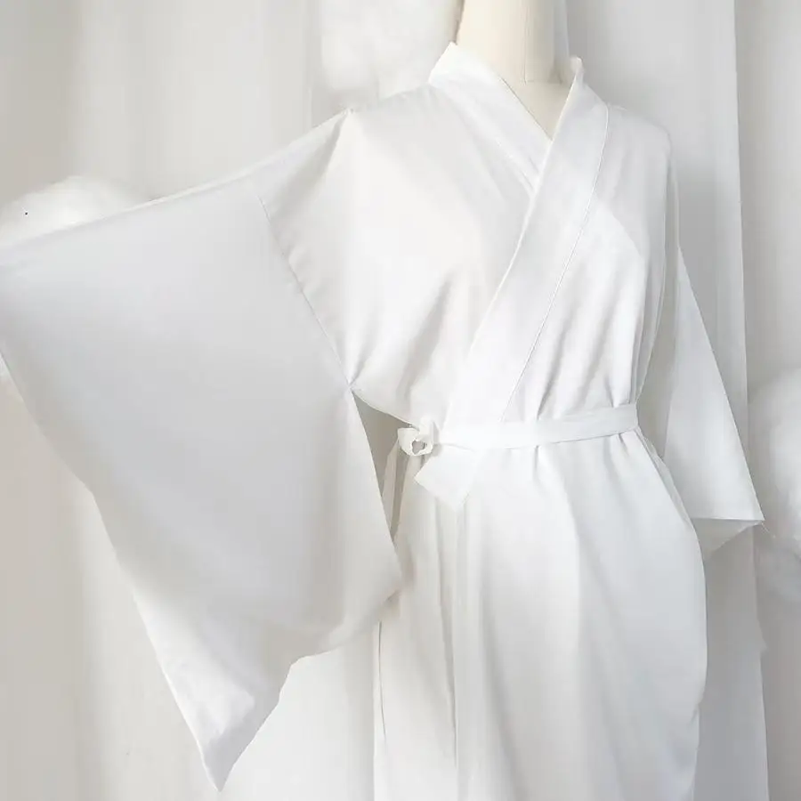 Women Japanese Kimono Furisode Yukata Haori White Inner Lining Base Layer Cosplay Inner Wear Japanese Style Costume