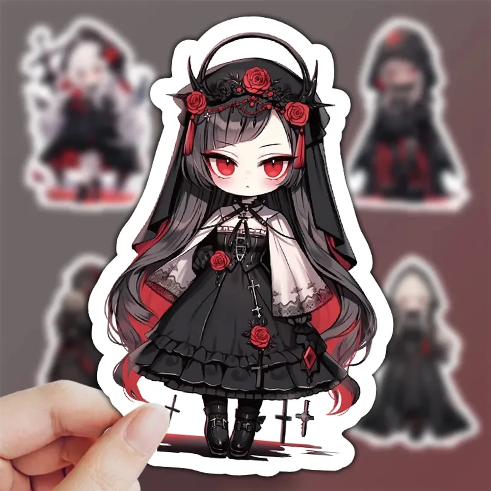 10/30/50pcs Goth Loli Witch Graffiti Stickers per Laptop Skateboard Laptop Waterproof Horror Rose Anime Girl Sticker decalcomanie Toys