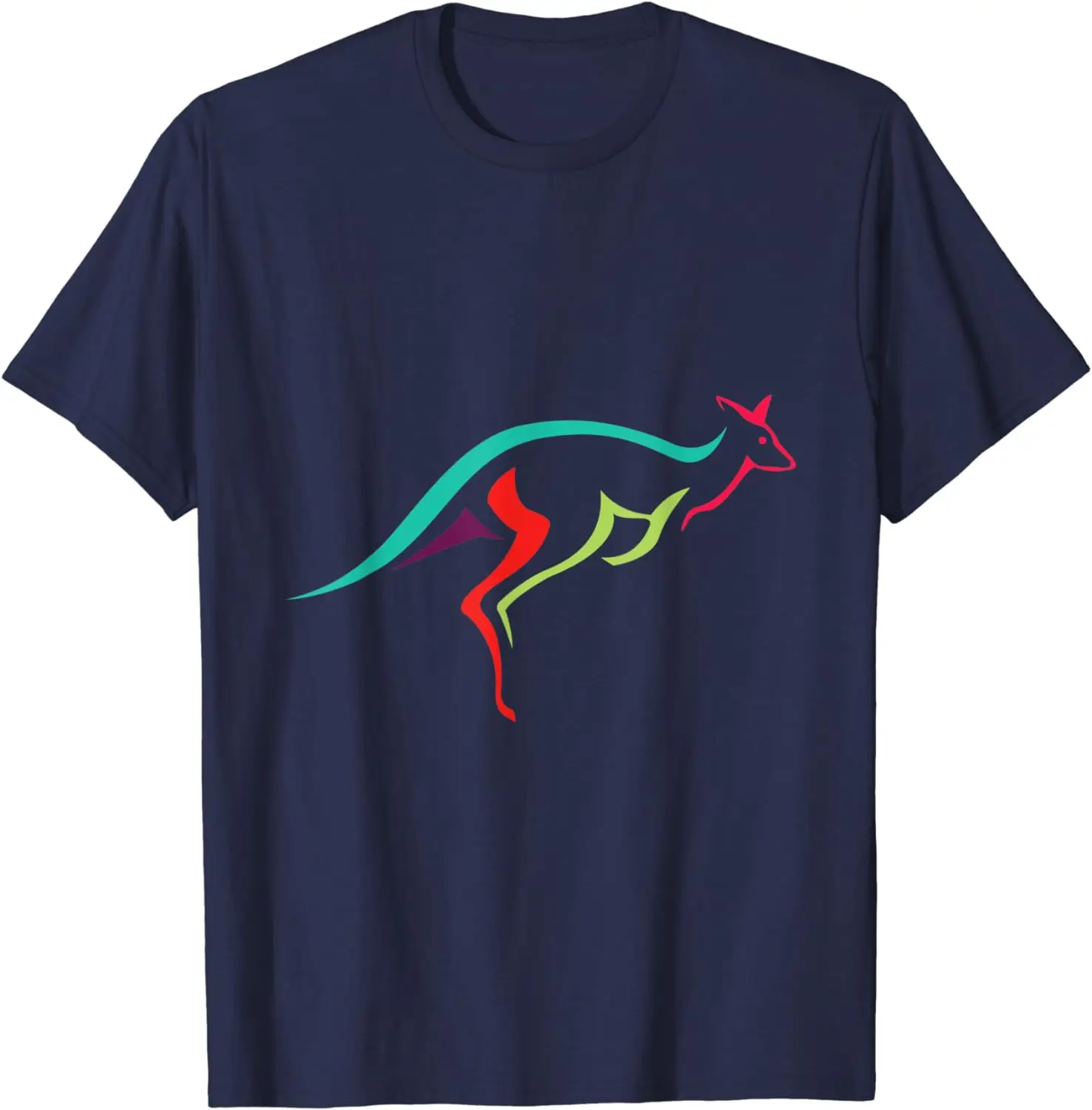 2024 New Kangaroo Line Art Casual T-shirt Fun Stylish and Comfortable Clothes