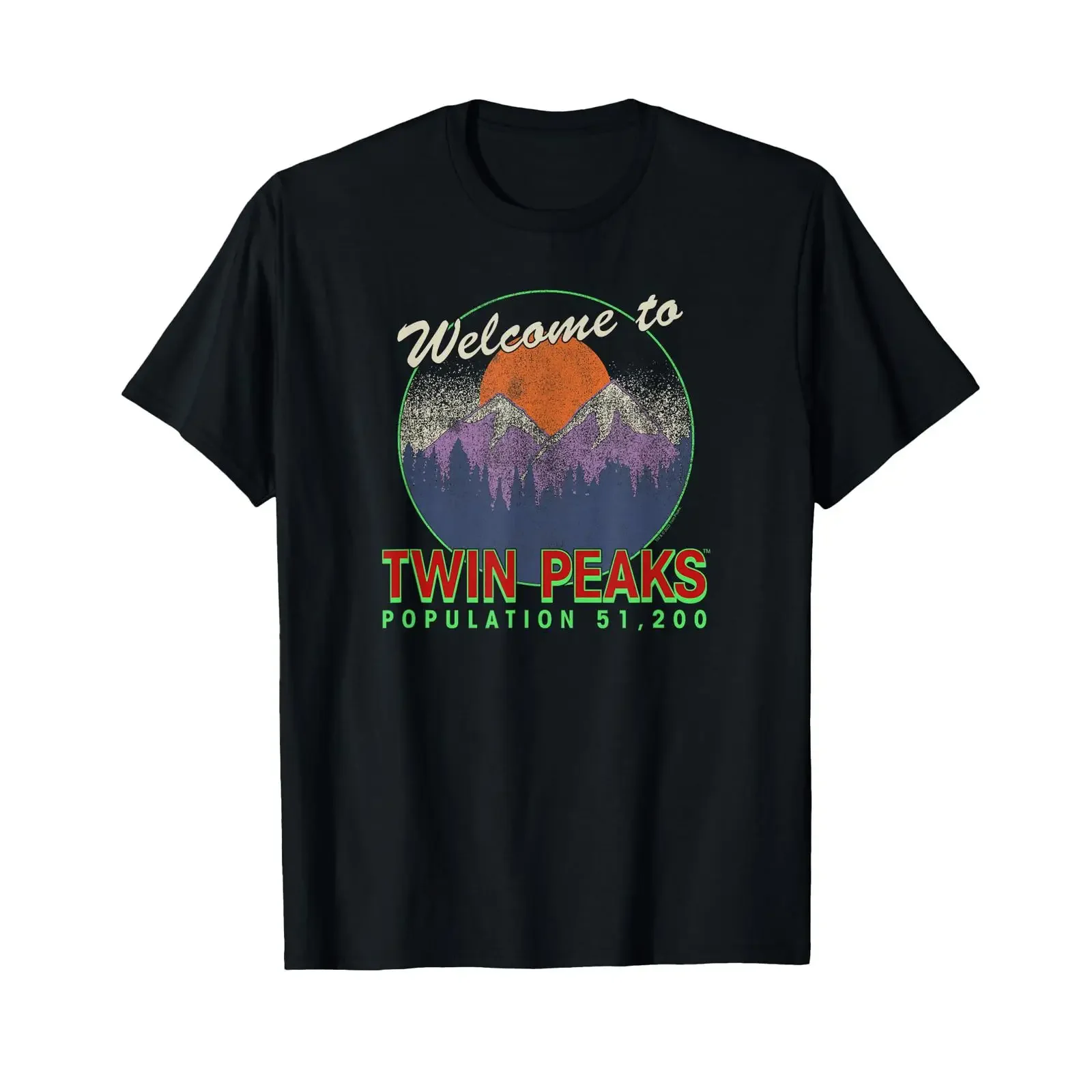 Twin Peaks Illustrated Welcome to Pop 51 200 TV T Shirt vintage Washed Slightly Breathable streetwear Stylish fashion