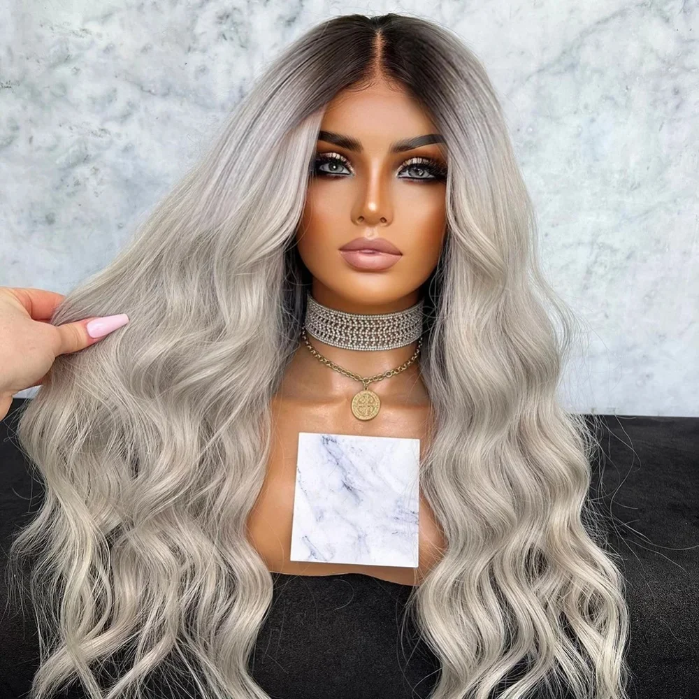 Ombre Blonde 24Inch Glueless Straight HD Lace Front Wig For Women Pre Plucked Transparent Lace Heat Resistant Daily
