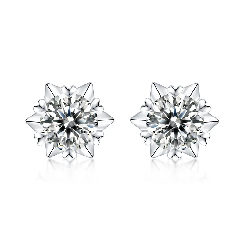 

Silver 925 Original Moissanite with GRA Certificate Stud Earrings for Women 0.5 Carat 1 Carat Each Similar Diamond