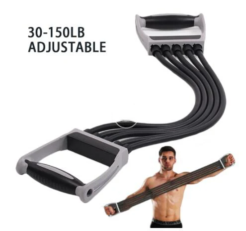 Adjustable Arm Exerciser  Latex Chest Resistance Bands Hand Strengthener for Home Workout