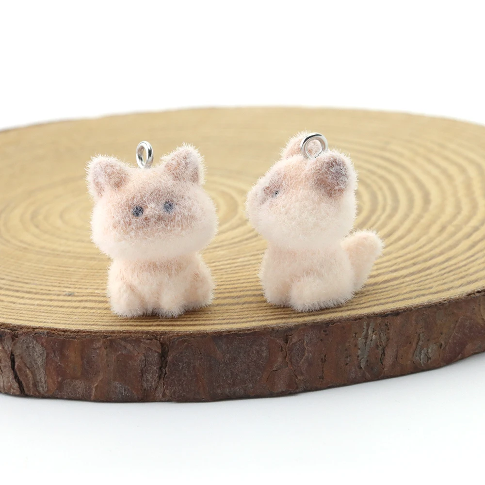 

10pcs Cute Resin Flocking Kitten Can Be Used For DIY Mobile Phone Chain Bag Pendant