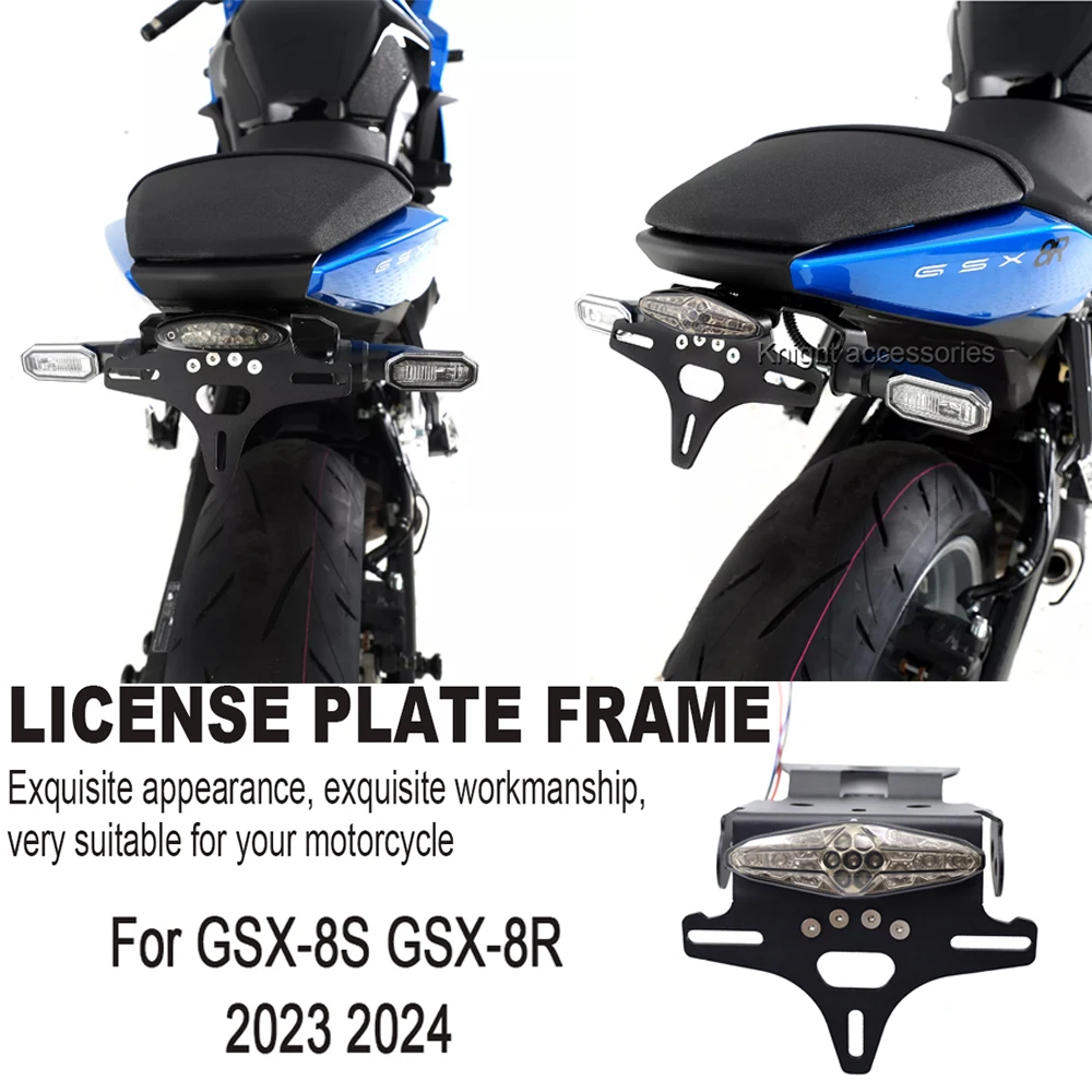 For GSX-8S GSX8S GSX-8R GSX8R gsx 8s gsx 8r 2023-2024 License Plate Holder Motorcycle Tail Tidy Fender Eliminator LED Ligh