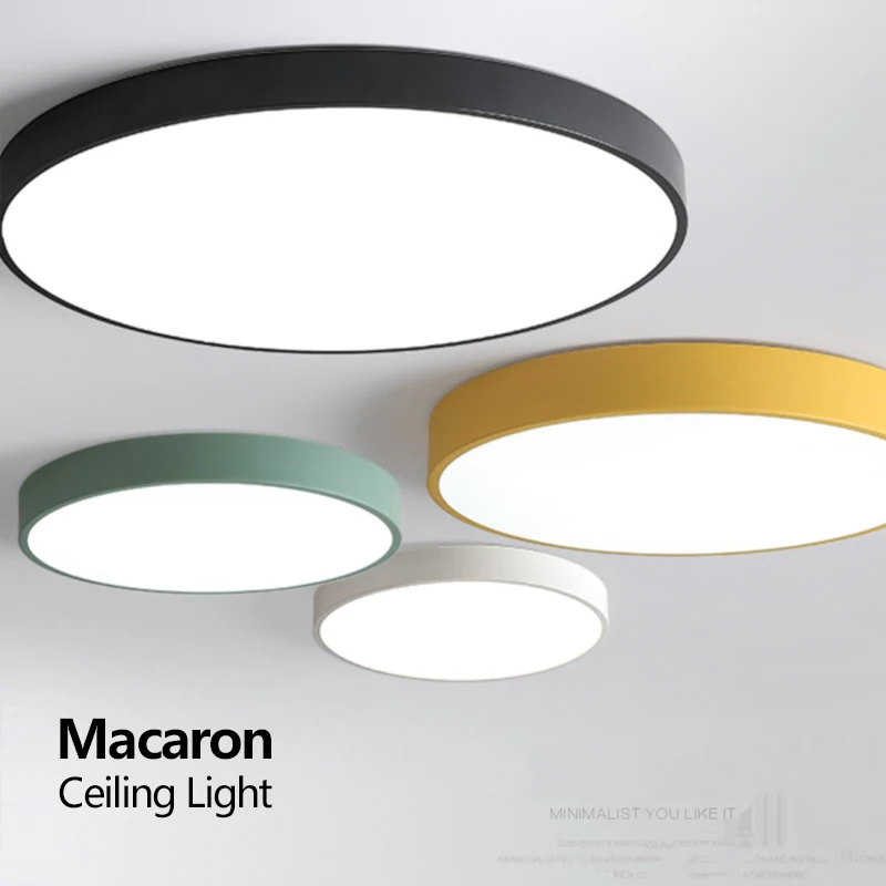 

LED Ceiling Light Modern Macaron Color Ceiling lamp Nordic Simple Bedroom living Room Children's room Circular Lighting Fixture