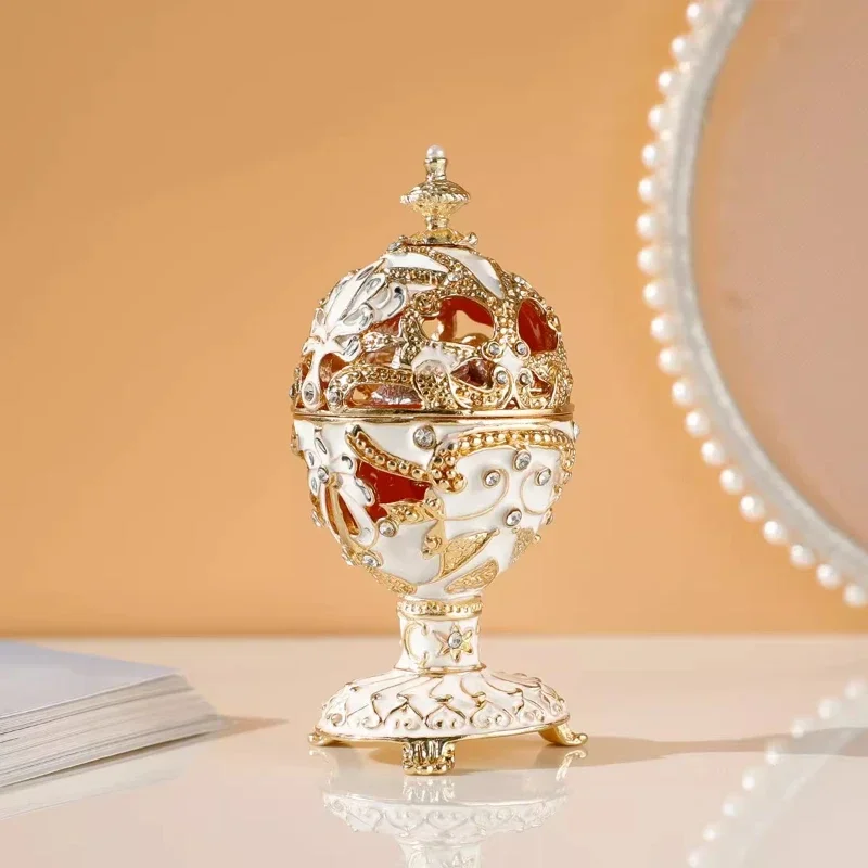 

Русские пасхальные яйца, включая лебединые украшения, изделия ручной работы, подарки на замке, пасхальные яйца, европейская подарочная шкатулка для драгоценностей