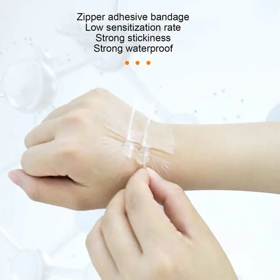 Adjustable Zipper Bandaid Zip Stitch Sutures Adhesive Bandage Quick Wound Suture Zipper Adhesive Bandage Breathable Devices 2Pcs