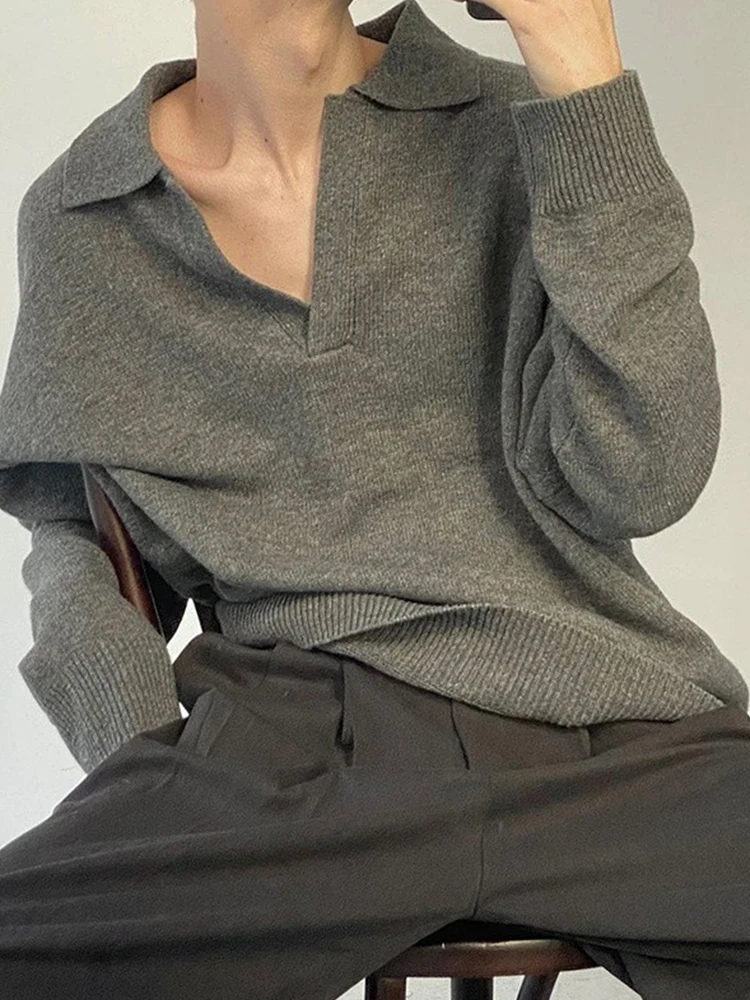 خمر بدوره إلى أسفل طوق سترة بولو الرجال 2026 ربيع الخريف العصرية سليم صالح لاعبا عادية رجالي بلون متماسكة قمصان بولو