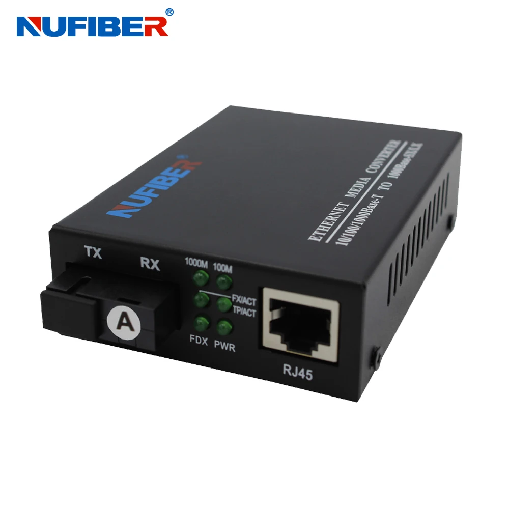 Convertitore multimediale Ethernet Gagibit 10/100/1000Mbps RJ45 a 1000M Fibra SC monomodale