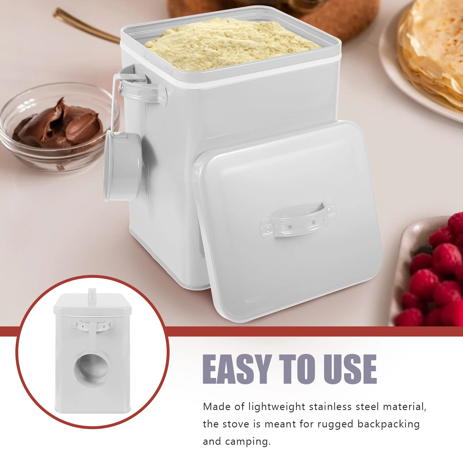 Dispenser Kitchen Storage Bucket Can Food Organizer Iron Containers for Organizing