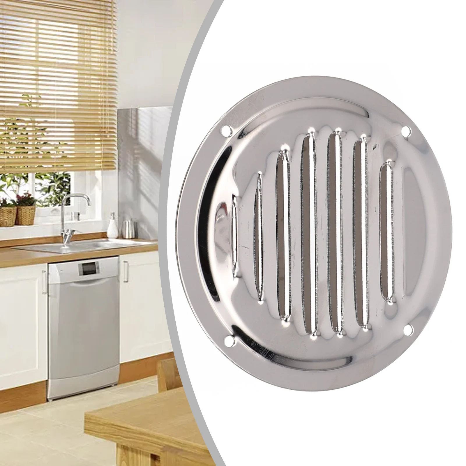 

Air Vent 316 Stainless Steel Louvre Air Vent Round Grille Cover Duct Ventilation Home Exterior Wall Ducting Ventilation Tool