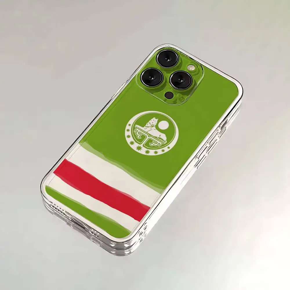 حافظة هاتف العلم الوطني الشيشان لهاتف آيفون 6,16,15,14,13,12,11,17 Pro,Max,Plus,X,XS,XR,SE,غطاء ناعم شفاف صغير