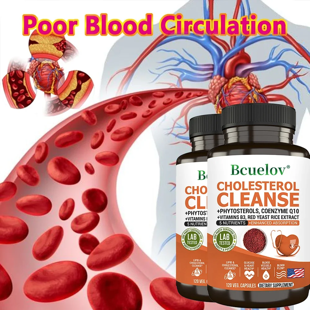 Cholesterol Cleanse Supplement - Helps Lower Cholesterol Levels and Promotes Healthy Cardiovascular and Arterial Circulation