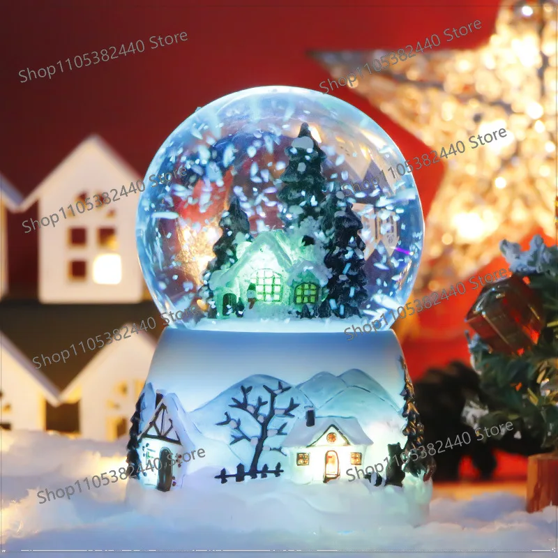 Christmas Snow Globe Music Box, Outdoor Garden Holiday Decoration, Festive Lighted Ornament for Yard Patio Decor