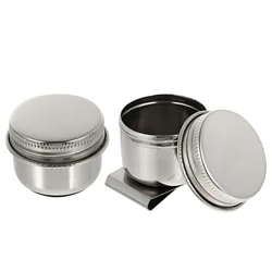Recipiente para bolígrafos, barril de lavado de pintura al óleo, lavadora de pintura, cepillo, cuchara, lavado de acuarela, Metal de acero inoxidable con tapa, 2 uds.