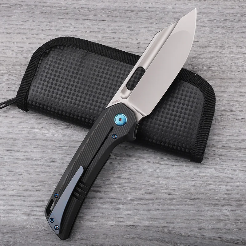 M390 Powder Steel Titanium Alloy Handle Folding Knife Outdoor Camping Survival High Hardness Sharp Portable Tool