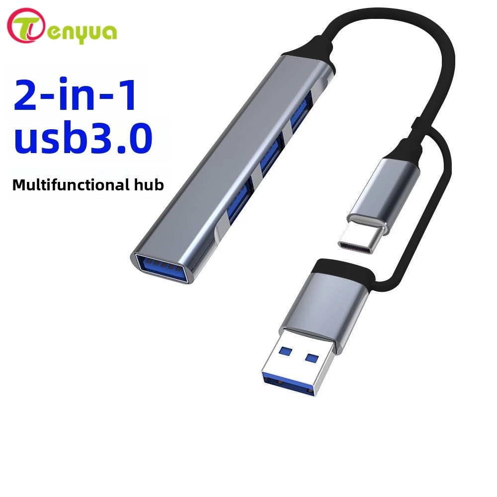 4-IN-2 USB C HUB Type C to USB 3.0 HUB PD 65W Multi USB Splitter Adapter For PC Lenovo Macbook Pro Computer Accessories