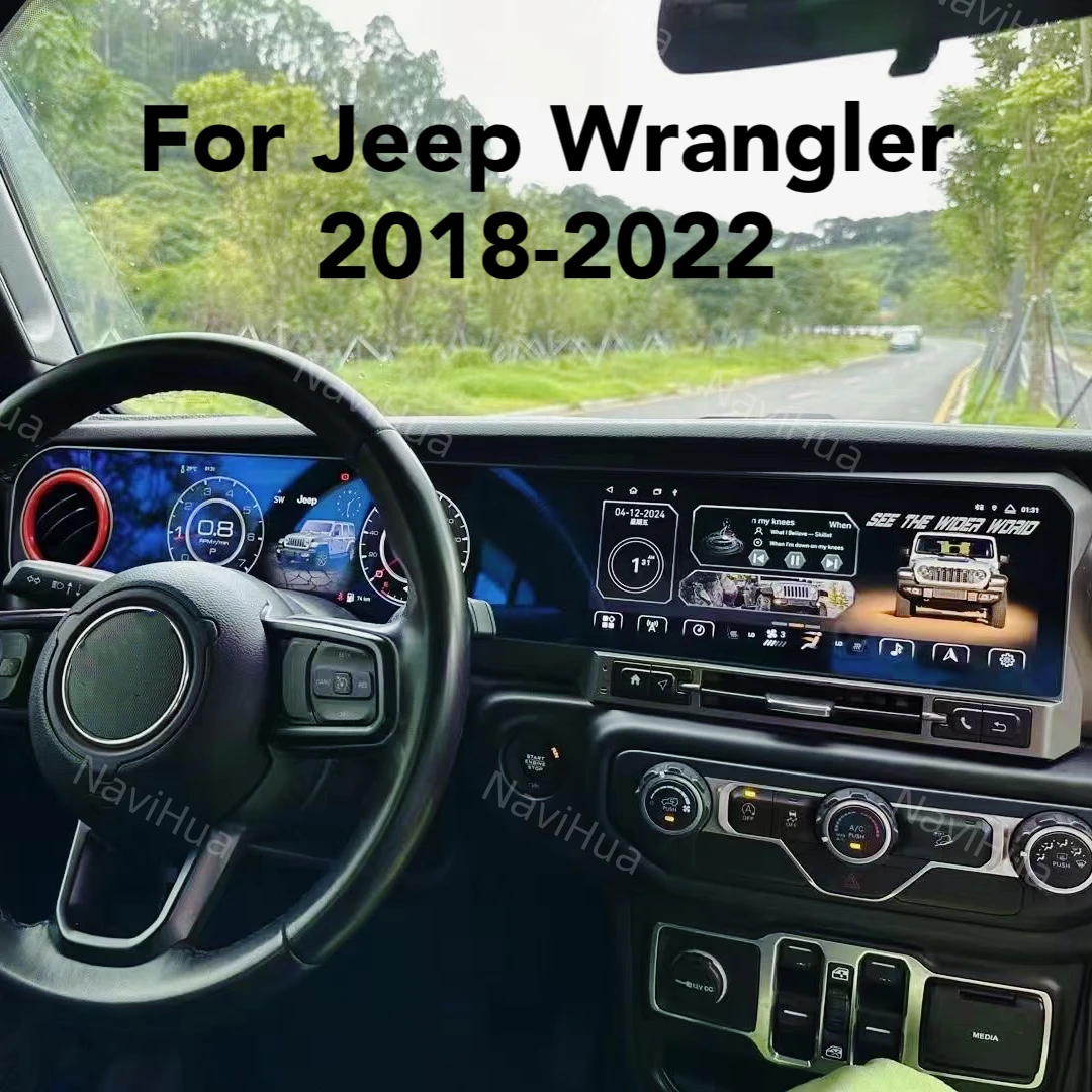 Navihua Nieuwe Aankomst Voor Jeep Wrangler Rubicon Jl 2018 2022 Multimedia Android Auto Radio Lcd Dashboard Meter Dual Screen De