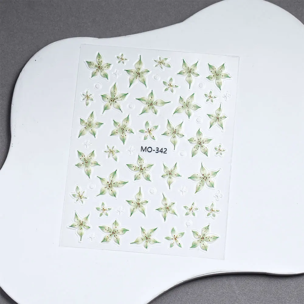 1 قطعة 5D تنقش زنبق مسمار ملصقات ذاتية اللصق هلام الشارات نقع قبالة مسمار الفن زينة القط العين البولندية صالون مانيكير تصاميم #5