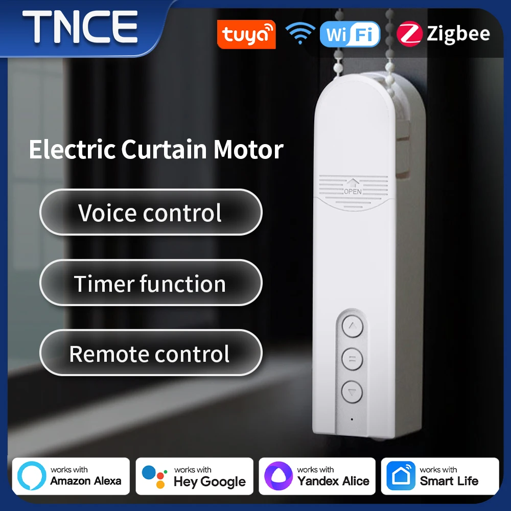 TNCE Chain Motorized Roller WIFI Zigbee, Tuya shutter Blinds Shade Drive Motor, Smart life APP, Voice by Alice Alexa Google home