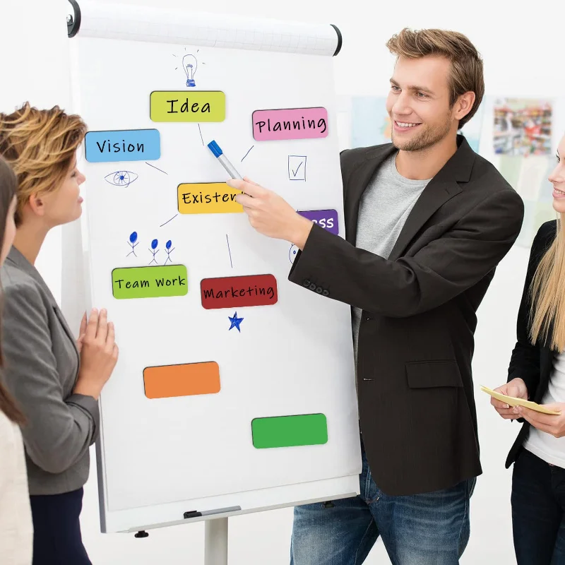 

54 шт. красочные магнитные этикетки, записываемая бирка для доски, холодильник, офис, гараж, шкафчик для холодильника, полка, организация, магнит на холодильник