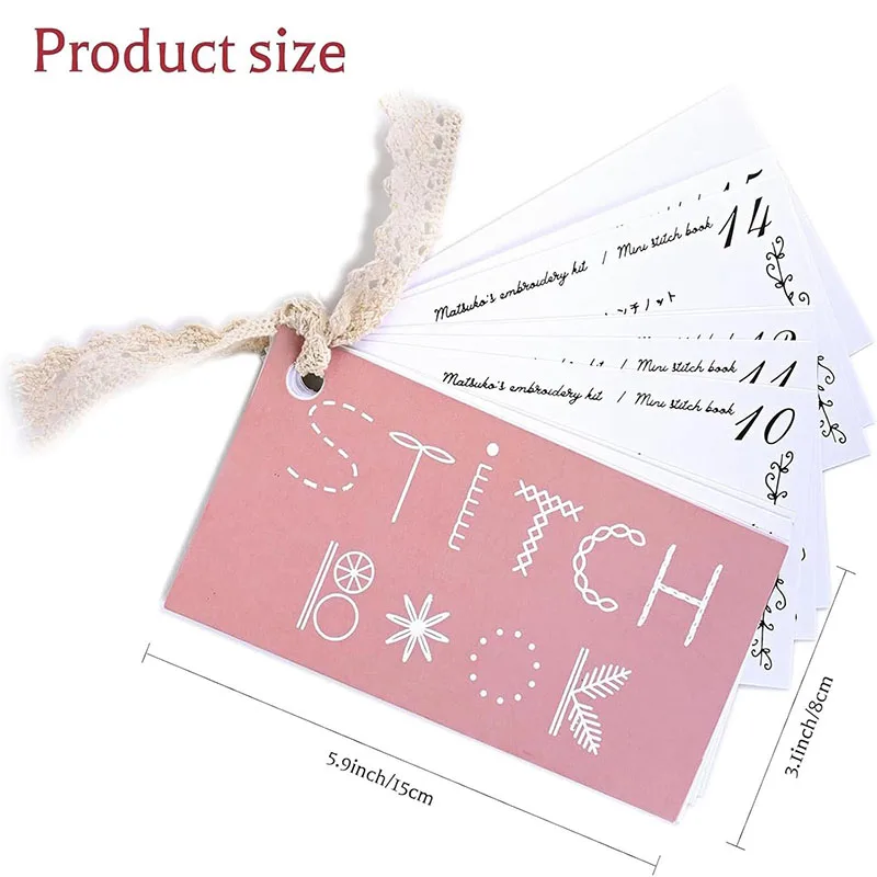 17-karty Kreatywna mini książeczka do szycia Home Arts Crafts Sewing DIY Creative Mini Sewing Card Set Stitch Buddy Embroidery Stitch Book