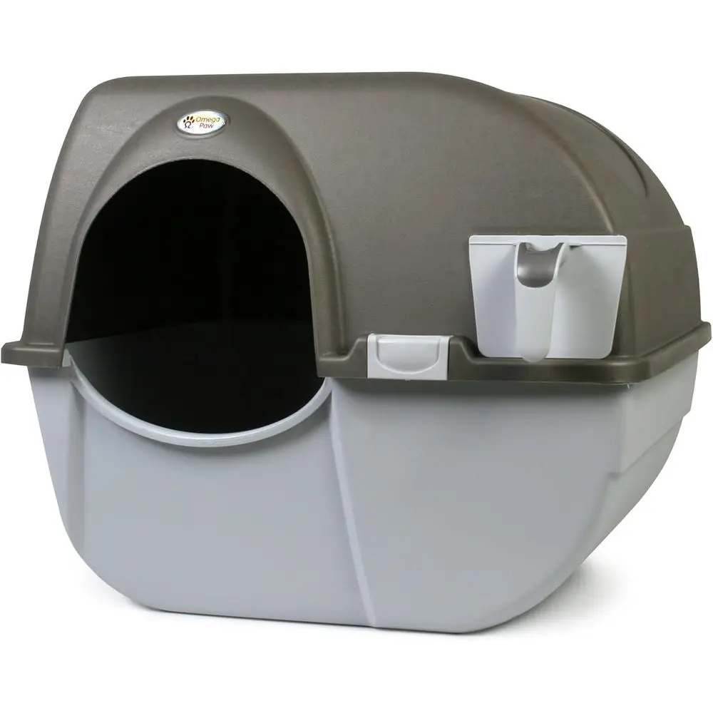 15-Liter Capacity Self-Cleaning Litter Box, Grey