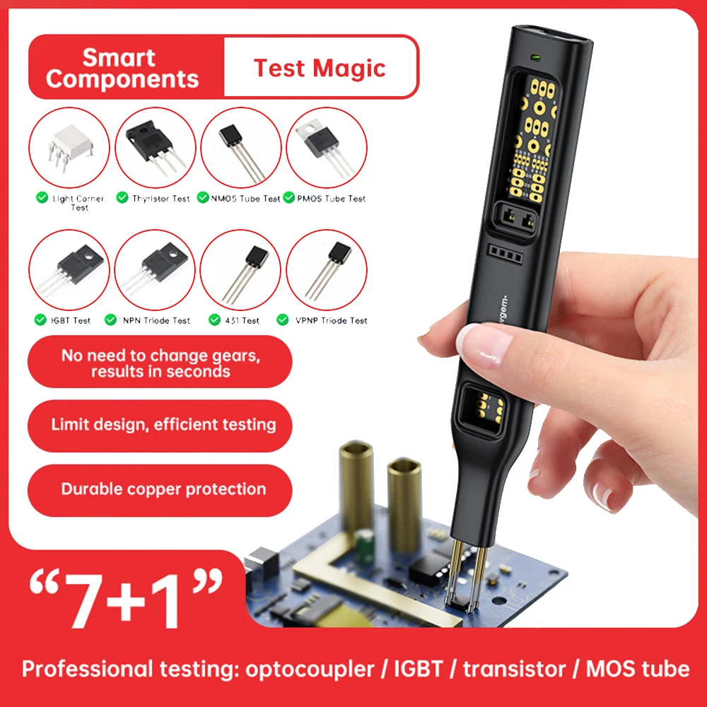 

Multifunctional Transistor Tester for NMOS/PMOS/IGBT/Thyristors, Optocoupler & PNP/NPN Triode Tester, Component Testing Tool