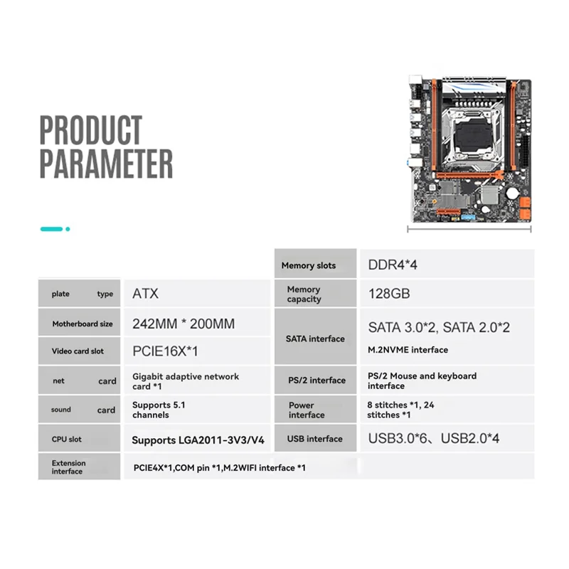 

AM-X99 Поддержка материнской платы LGA 2011 V3 V4 Процессор PCI Express 16X Интерфейс SATA3.0 DDR4 X4 Высокопроизводительный компьютер «сделай сам»