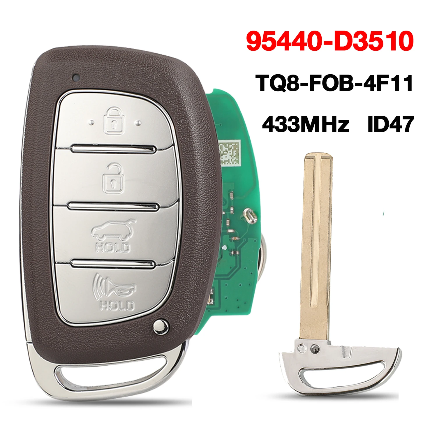 

Умный автомобильный ключ-карта Jingyuqin, 433 МГц, ID47, для Hyundai Tucson 2018-2020, TQ8-FOB-4F11, 95440-D3510