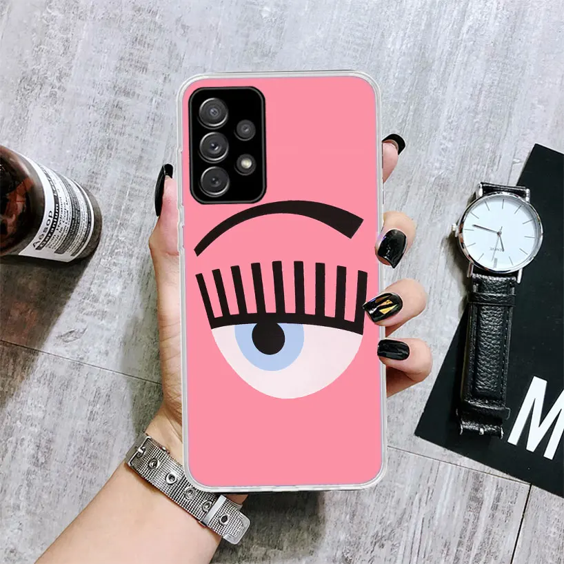 Ferragnies Eyes Chiara Soft Phone Case for Samsung Galaxy A51 A50S A41 A31 A21S A11 A71 A70 A40 A30S A20E A10 A6 A7 A8 + A9 Cove