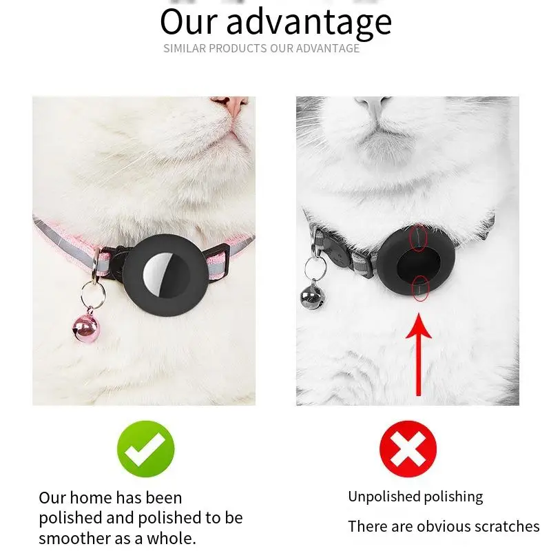 For Airtag Case Pet Reflective Collar Neck Ring Anti Lost GPS Tracker Protective Case Cat Neck Strap Universal Pet Supplies